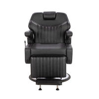 Chaise de coiffeur de salon pivotante à 360 degrés, inclinable hydrauliquement, en cuir, de qualité supérieure