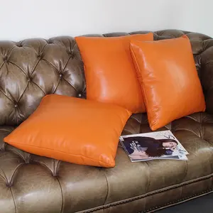 Inek deri atmak yastık yastık özel turuncu eğilim high-end ev oturma odası kanepe lüks dana çekirdek amerikan atmak yastık