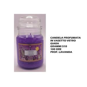 Candela in Vetro Profumata alla Lavanda Durata 100 Ore Gr.510 - Product Image 1