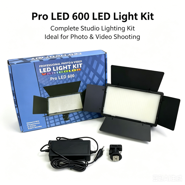 PRO LED 600 Studio Fill Light Four-Sided Shading Flat Panel Live Streaming Beauty Fill Light 3200-5600 Color Temperature