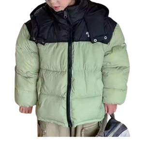 Chaqueta Acolchada Infantil, Ecológica, con Diseño de Patchwork, Ligera, con Cremallera, Impermeable, con Capucha, de Secado Rápido y Transpirable para Invierno - Product Image 1