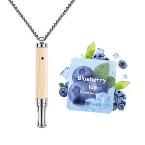 Collier de respiration en acier inoxydable anti-stress et anti-anxiété, rechargeable, à l'huile essentielle fruitée et végétale, pour l'aromathérapie - Product Image 1