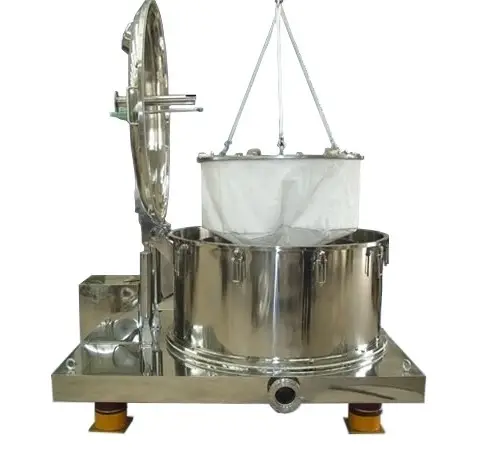 High capacity stainless steel bag lifting top discharge filter centrifuge