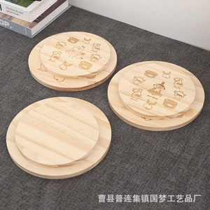 Solid wood casserole <b>mat</b>, tabletop heat-resistant and heat-insulating <b>mat</b>, household tabletop heat-insulating coaster, round - Product Image 2