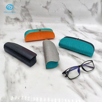 Étui à lunettes portable en cuir fait main, personnalisé, rigide, pour lunettes optiques, vente en gros