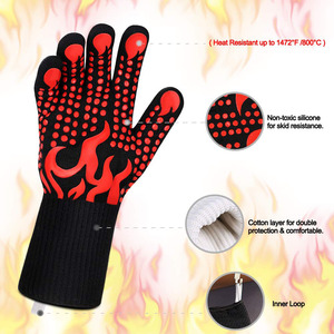<span class=keywords><strong>Gants</strong></span> de barbecue personnalisés avec logo, en silicone antidérapant, résistants à la chaleur, longs <span class=keywords><strong>gants</strong></span> de cuisine pour barbecue - Product Image 3
