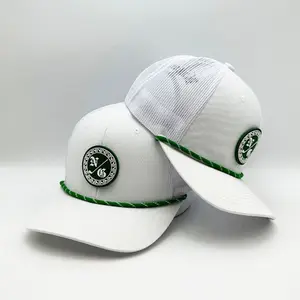 Custom gomma PVC Patch Logo bianco 6 pannello cappello donna maglia Snapback Richardson 112 cappelli camionista cappelli con corda