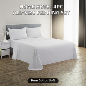 Parure de lit 4 pièces imprimée moderne pour hôtel, drap-housse double face 400 fils, taies d'oreiller douces de haute qualité, toutes saisons - Product Image 2