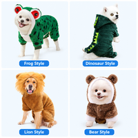 Disfraz de Dinosaurio de Felpa Ecológico para Perros y Gatos, Sudadera con Capucha para Mascotas, Popular en Otoño, Navidad y Halloween