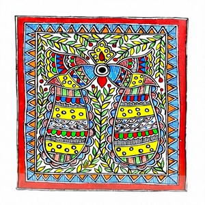 Pintura de Arte Folclórico de Jharkhand - Decoración Artesanal Tridimensional de Metal Colorida - Product Image 1