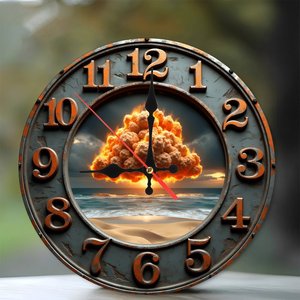 Round Wooden <b>Wall</b> <b>Clock</b> 25cm Rustic <b>Silent</b> Farmhouse Living Room Bedroom <b>Clock</b> - Product Image 1