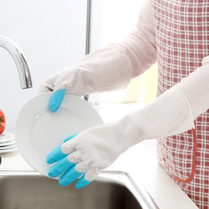 Gants de lavage en latex, accessoire pour les déplacements domestiques, gantelet de cuisine et pour vaisselle, caoutchouc étanche, brosse et bol, 1 pièce - Product Image 2
