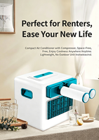 Climatiseur mobile portable sans eau, compresseur 3000 BTU, faible consommation d'énergie pour intérieur, extérieur, camping, camping-car, camion