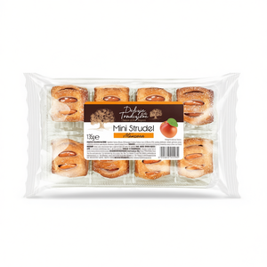 Mini Strudel Tradizionale all'Albicocca Fresco, a Forma di Rotolo, Confezione Sottovuoto 135g x 18 Pezzi, con Farina, Burro, Zucchero, Uova e Vaniglia - Product Image 2
