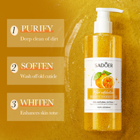 SADOER Lotion de Bain Naturelle Végane Hydratante Parfumée au Parfum d'Orange avec Extrait d'Orange Effet Blanchissant Gel Douche en Gros