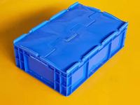 Caisse de manutention en plastique longue, renforcée et empilable, pour la distribution en entrepôt et l'utilisation en atelier