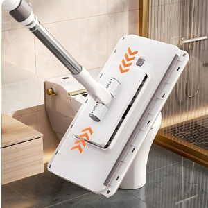 Disposable Flat <strong>Mop</strong> Cleaner with Steel Pole Wet and Dry Flat <strong>Mop</strong> with Cloth <strong>Fixing</strong> Clip for Floor Sweeping and Cleaning - Product Image 5