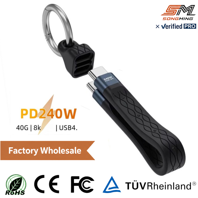 Wholesales 240W USB4 40Gbps 8K Flexible Printed Circuit (FPC) USB Type-C Type-C Fast Charging Data Transfer Cable