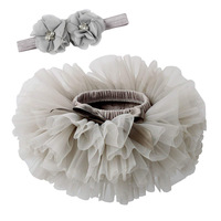 Vêtements pour bébé, bloomers en tulle, tutus pour nourrissons, tout-petits, jupes, ensemble de bandeaux, couvre-tutu 2 pièces pour filles, enfants, décontracté, MU 999