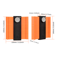 JUXIN Gabarit de contour en aluminium et ABS de 5/10 pouces à connexion illimitée avec outil de mesure auto-verrouillant pour le façonnage, précision de 1 mm