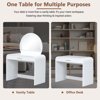 Table de maquillage de 39 pouces avec miroir tactile éclairé, table de toilette avec tiroir pour chambre à coucher