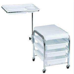 Silla de Pedicura Moderna Wss S con Bandeja de Almacenamiento Rodante, Mueble de Salón de Belleza de Cuero, Estación de Manicura para Salón de Peluquería - Product Image 2