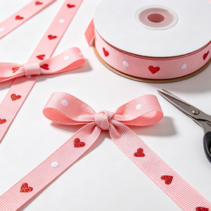 Cinta de Grogrén de Poliéster con Estampado de Corazones y Lámina Dorada Brillante Personalizada, Lazo Romántico para Regalo de Boda o San Valentín - Product Image 6