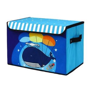 Ready to Ship Factory Wholesale Cartoon Style Colorful Oxford Fabric Non Woven Foldable Toy <b>Storage</b> <b>Box</b> Kids Organization - Product Image 1