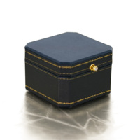 Caja de Joyería Octogonal Vintage de Lujo Personalizada, Caja de Empaque para Anillos y Colgantes con Borde de Papel de Oro