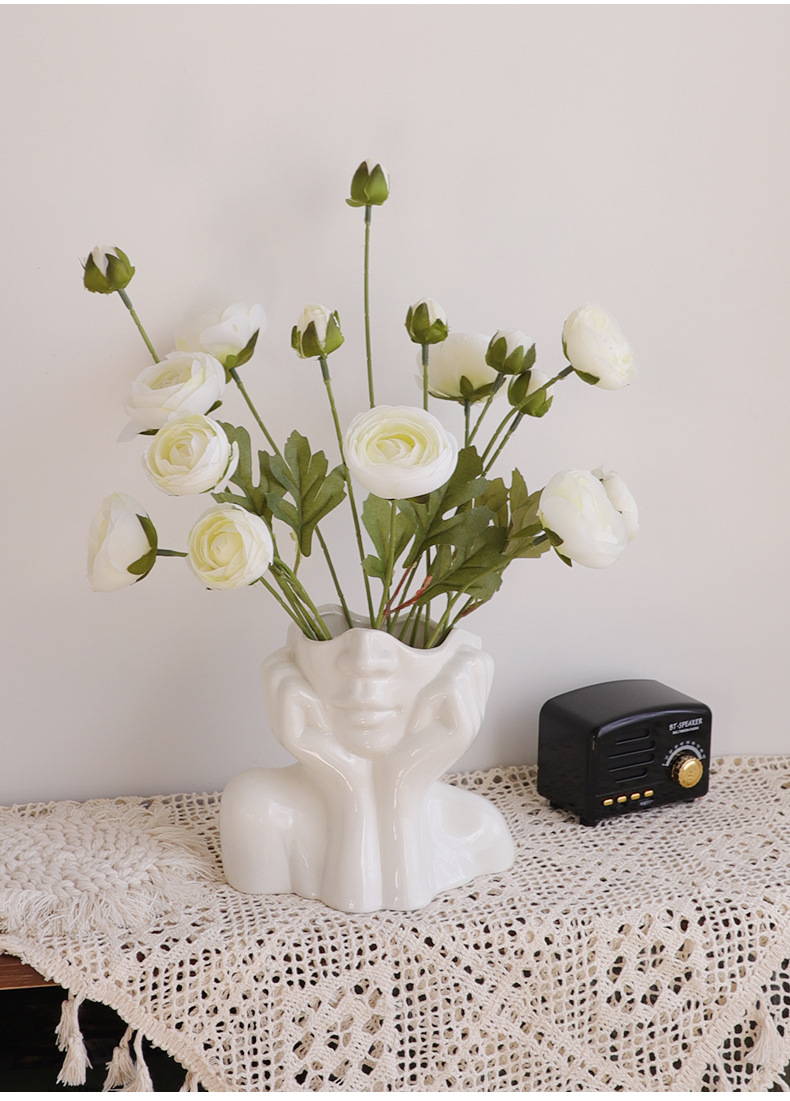 Nordic  home ceramic vase living room decoration handicraft ornaments simulation human body vase  flower pot arrangement