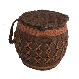 Tea Storage Basket Half Catty Woven Storage Basket Pressed Tea Packaging Storage Tea Basket with Handle