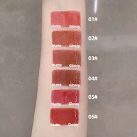 2026 OEM ODM NOUVEAU Vente en gros usine Teinte à lèvres 2 en 1 mat et brillant, couleur modulable, tube double embout, cosmétique de maquillage