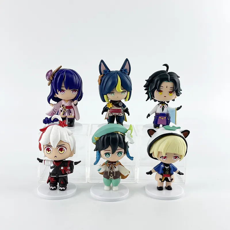 BJ 6 pièces Genshin Impact jeu personnages Raiden Shogun Xiao cadeau pour enfant anniversaire figurine Collection modèle jouet PVC en gros