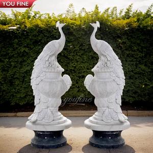 Pot de fleurs de paon sculpté à la main, Sculpture de personnages, grand Vase de planteur en marbre, grands Pots de fleurs - Product Image 6