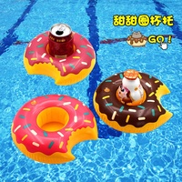 Porte-boisson de piscine gonflable en PVC, pour piscine, pour flamant rose, licorne, ananas, pastèque, Donuts, cygne, palmier, crabe, rouge, 5 pièces