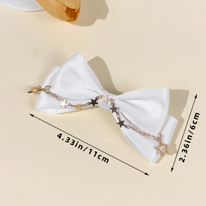 Barrettes à cheveux en forme de chaîne d'étoiles, <span class=keywords><strong>noir</strong></span>, blanc, rose et bordeaux avec des accents dorés - Collection printemps douce stylisée - Product Image 3