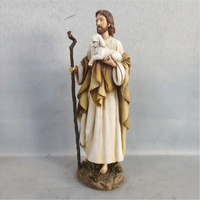 Sculpture d'ange artistique peinte à la main en résine, statue religieuse catholique du Sacré-Cœur, statue du Saint-Père pour la maison et les fêtes