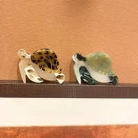 Nouvelle série Océan : Pinces à cheveux en acétate motif petits poissons, étoiles de mer, tortues et requins mignons, accessoires capillaires faits main pour femmes