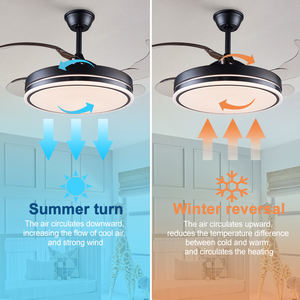 Ventilateur Lampe Invisible Lumière De Luxe Chambre Lumière Ventilateur De Plafond Grand Vent Ménage Smart Restaurant Ventilateur Électrique Lustre - Product Image 5