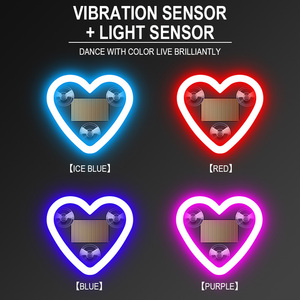 Luz LED <span class=keywords><strong>Interior</strong></span> para Auto, <span class=keywords><strong>Solar</strong></span>, Color Rosa, con Forma de Corazón Rojo, Romántica, para Decoración de Automóviles - Product Image 3