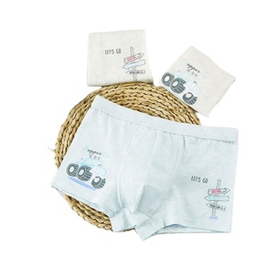 Caleçons plats respirants en coton coloré pour garçons, 4 pièces, sous-vêtements en coton à motif dessin animé pour étudiants, caleçons junior pour garçons à découpe en U - Product Image 1