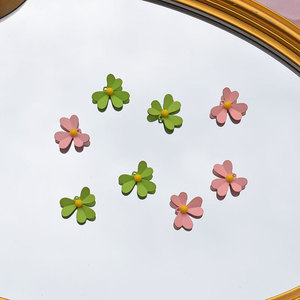 Zinc Alloy <b>Flower</b> Pendant Pink Green Petal <b>Sweet</b> Style Jewelry Findings For DIY Hairpin Earring Accessories Spring 2024 - Product Image 2