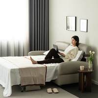 Canapé-lit pliable Somnus trois places en similicuir avec coussin en éponge, dossier réglable et pieds en métal pour salon
