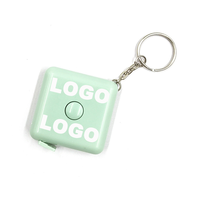 Règle carrée rétractable avec logo personnalisé, chaîne de 1,5 m, ruban à mesurer en plastique, mini outil de mesure promotionnel portable