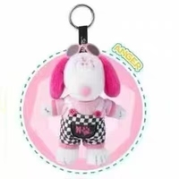 En stock 100% authentique 4 pièces/boîte Snoopyed Emotional Dressing Blind Box Kawaii Plush Dolls Decorative Keychains Bag Charms Toys