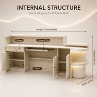 Bureau d'accueil moderne en bois sur mesure de qualité supérieure pour usage commercial dans les hôpitaux, les hôtels, les gymnases, les immeubles de bureaux, les centres commerciaux
