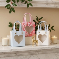 Boîte cadeau en papier écologique avec logo personnalisé, avec poignée, fenêtre transparente en PVC, boîte à bonbons pour mariage, anniversaire, emballage de fête