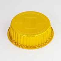 Conteneur en aluminium doré et argenté moderne de 14,5 oz, plat rond de qualité supérieure pour l'emballage alimentaire de luxe à emporter, plateau de service pour la restauration