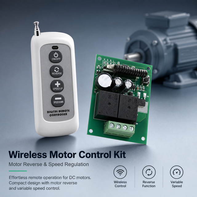 DC12V 24V Industrial PWM Motor Speed Controller 4 Key Digital RF Remote Governor Forward Reverse for Small Automation Machinery