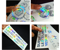 Étiquettes de feuille personnalisées, impression personnalisée, sécurité, transparentes, autocollantes, imperméables, en plastique, autocollants holographiques irréguliers avec logo